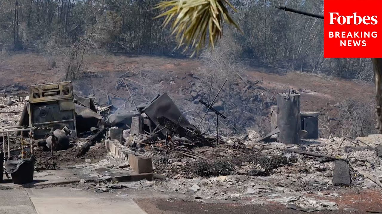 Footage Emerges Of Homes Destroyed By Deadly Wildfires In Maui, Hawaii
