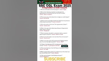 SSC CGL EXAM ANALYSIS 2025 |  SSC CGL Question Paper 2025 |15 Sept 1st SHIFT |SSC CGL Paper Solution