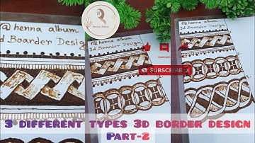 Border design tutorial part 2 || how to make 3d border design #mehendi #viral   @HennaAlbum-2005 