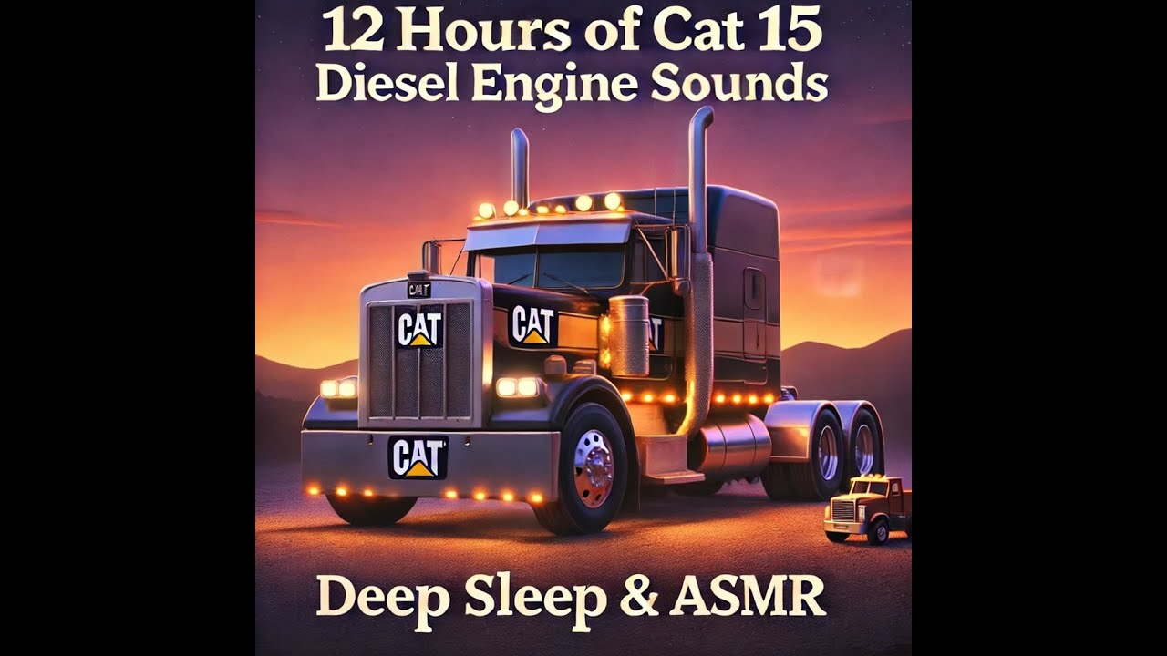12 Hours of Caterpillar CAT 15 Diesel Engine Idle | Continuous Sleep & White Noise