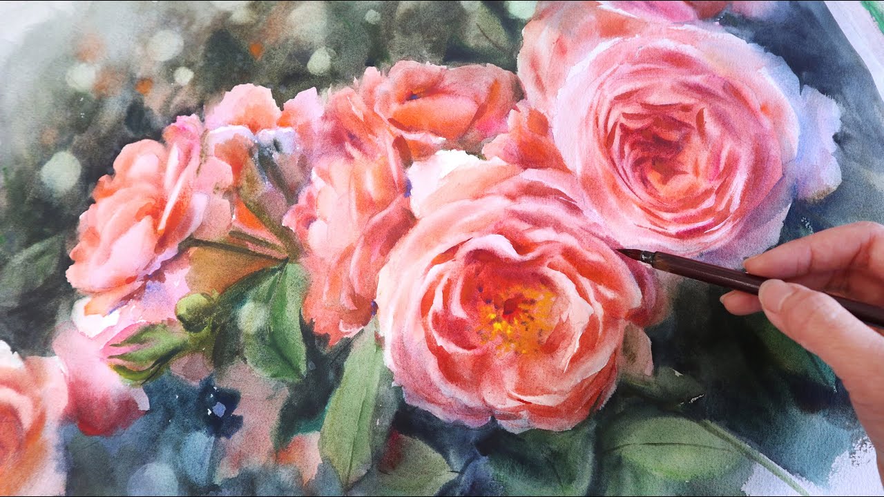 Paint Realistic Roses Garden in Watercolor – Step-by-Step Tutorial