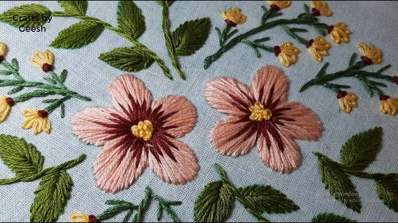 Hand Embroidery for Beginners - Flowers with Satin stitch and