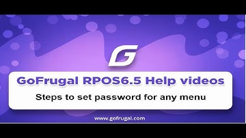 Steps to set and remove password for menus | GoFrugal RPOS6.5