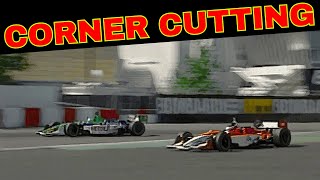 Bourdais And Dominguez Take Turns Cutting Final Chicane 2003 Cart Montreal