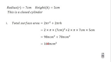 44 Surface Area and Volume of a Closed Cylinder