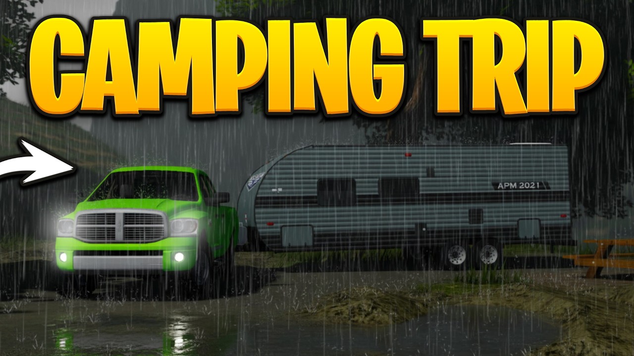 I Went Camping During a STORM With the New Truck in APM | Roblox ...