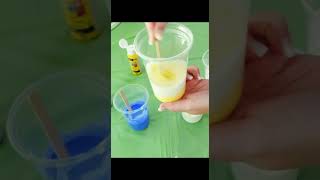 Mixing Floetrol Pouring Medium With Yellow Acrylic Paint