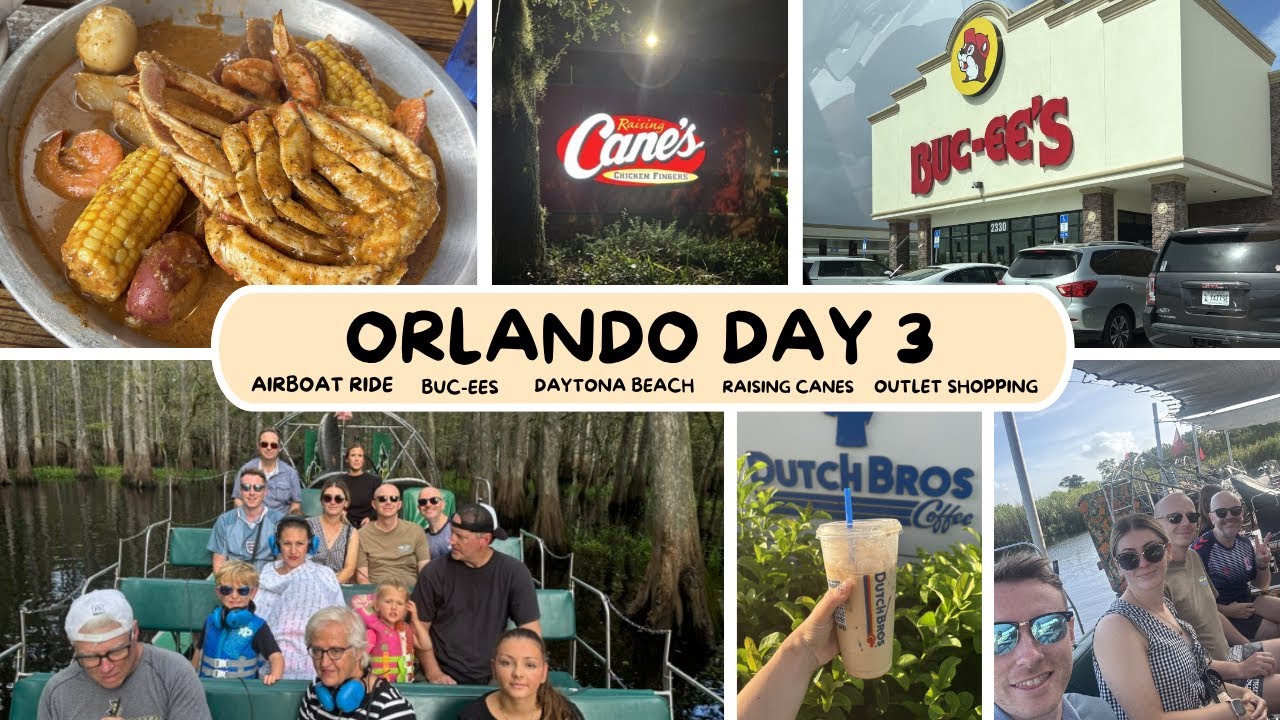 ОРЛАНДО, ДЕНЬ 3 — Полёт на аэроглиссере | BUC-EES | Дейтона-Бич | Аутлеты | Поднятие тростника и ...