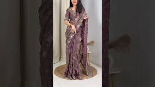 Fendy satin sarees beads and embroidery work @1675 free ship, 9080074067