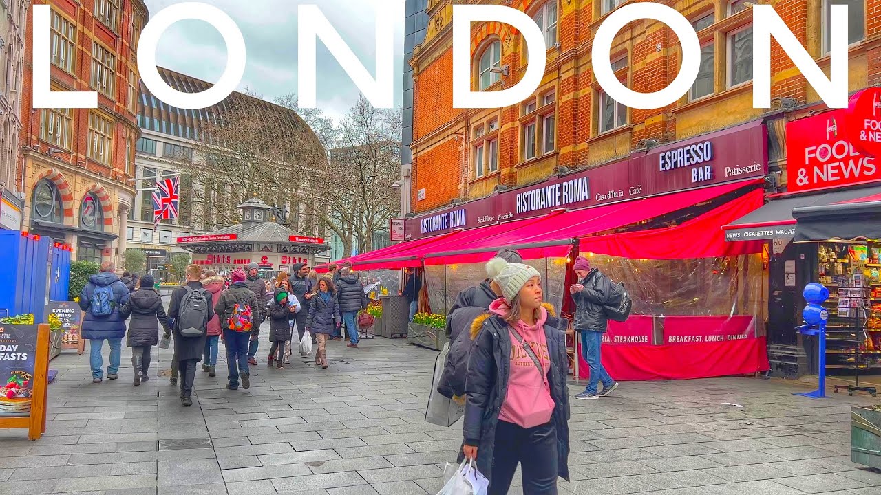 London City Walk - Walking the Bustling Streets of Central London - London West End Streets Walk 4K
