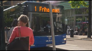 Sweden, Stockholm, bus 1 ride from Hötorget to Rödkubbsgatan