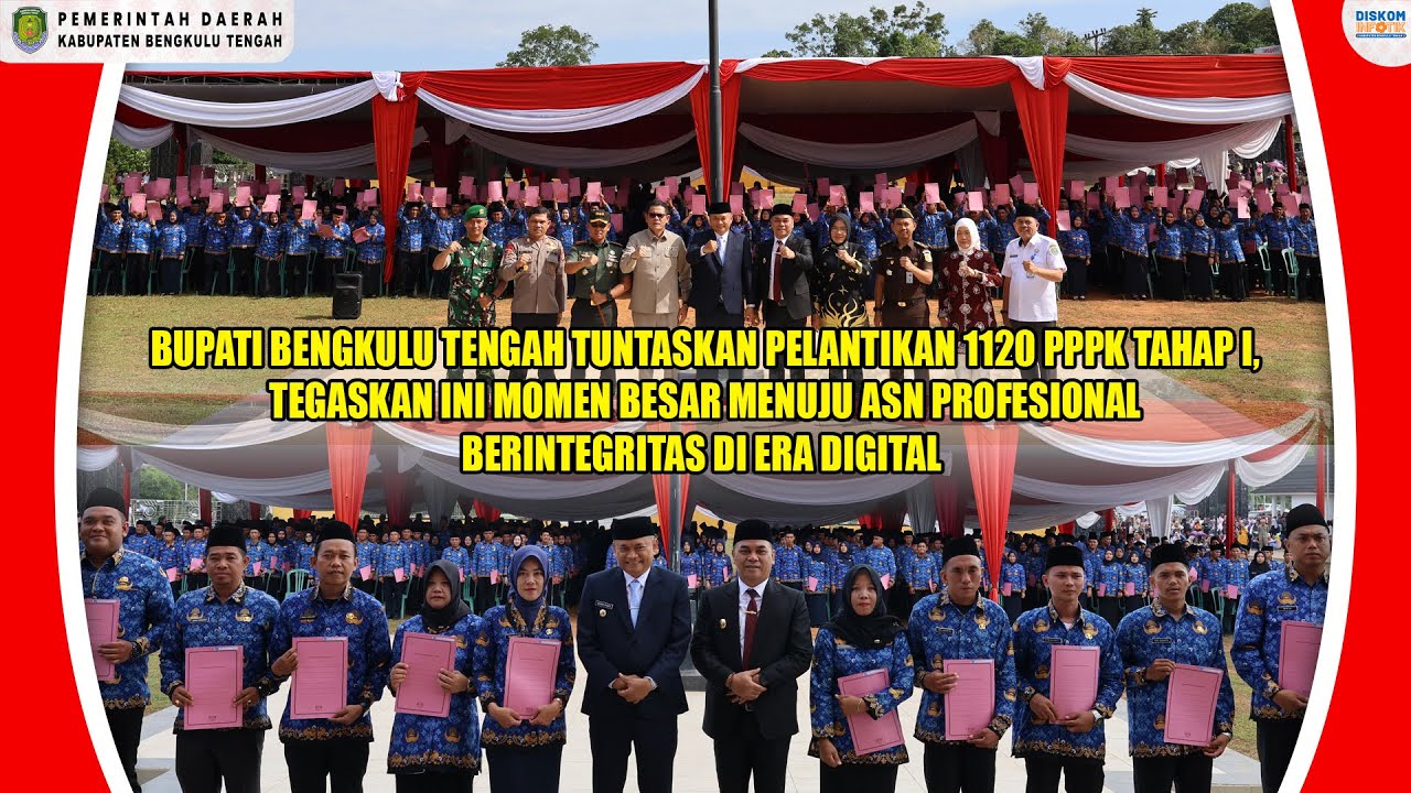 BUPATI BENGKULU TENGAH TUNTASKAN PELANTIKAN 1120 PPPK