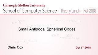 Chris Cox on Small Antipodal Spherical Codes