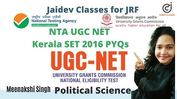 NTA UGC NET I Kerala SET 2016 PYQs on Political Science I Meenakshi Singh