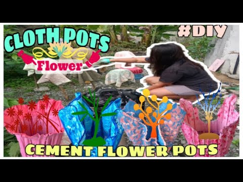 DIY Cloth Flower Pots| Cement Flower Pots - YouTube
