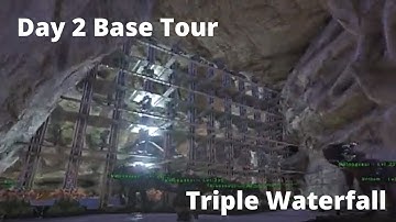Triple Waterfall Day 2 Base Tour. Ark survival evolved, Lego my Stego