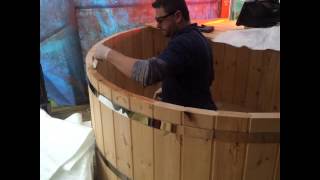 DIY , self build, build yourself wood burning hot tub. DIY ,self build, build yourself hot tub.