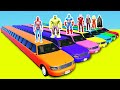 SPIDERMAN Color Super LONG CARS Mega Ramp Parkour Challenge Superheroes - GTA V MODS