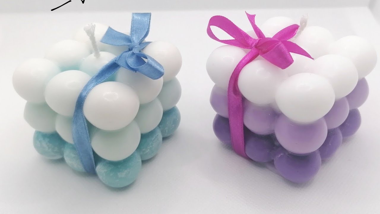 Как сделать ароматическую свечу-пузырь с градиентными цветами и как добавить аромат в свечу