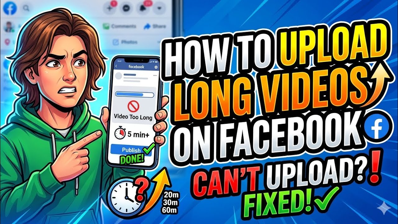 Facebook Video Upload Process How To Upload Long Videos On Facebook | Fixed Facebook Long Video ...