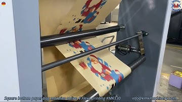 Square bottom paper bag machine online 4 Flexo printing KMK330