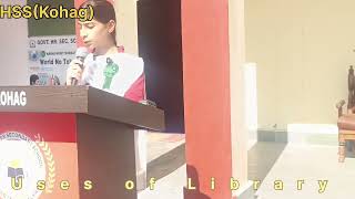 Uses of library explained by Eco house students of HSS,Kohag