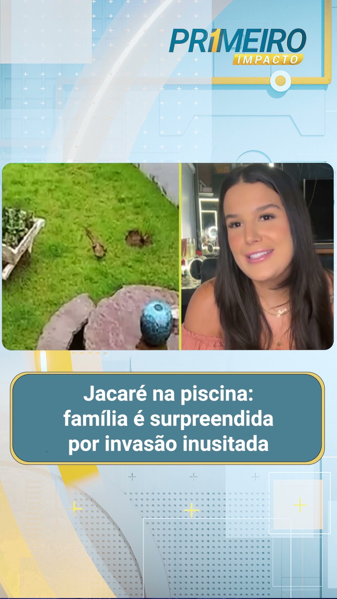 Jacaré na piscina: família é surpreendida por invasão inusitada