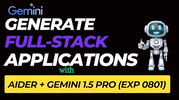 Gemini-1.5 Pro (EXP 0801) + Aider: Easily Develop FULL-STACK Applications without writing Code #ai