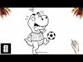 Como Desenhar um T-Rex Jogando Futebol ⚽🦖 | Dinossauro em Clima de Copa do Mundo Passo a Passo