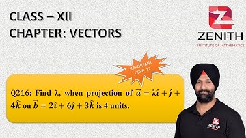 Find λ, when projection of a ⃗=λi ̂+j ̂+4k ̂ on b ⃗=2i ̂+6j ̂+3k ̂ is 4 units.......Q216