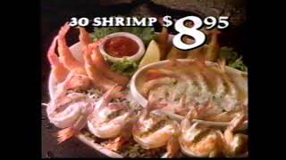 1990 Red Lobster 30 shrimp $8.95 TV Commercial