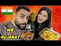 Trying gujarati food in uk  thepla khandvi chakli shrikhand  indian street food