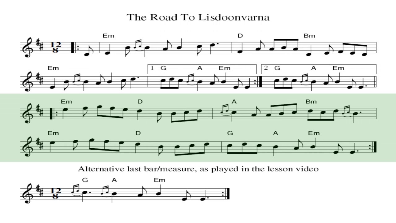 Irish Fiddle Road to Lisdoonvarna Part 3/3 Backing Track YouTube
