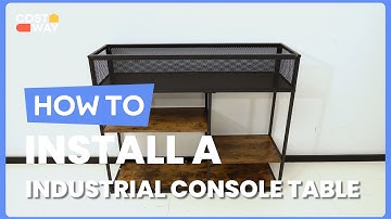 How to Install the 4-Tier Industrial Console Table | JV10497#costway #howto