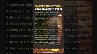 20 COMMON COOKING MISTAKES TO AVOID! #shorts #cookingrecipes #howtocook #kitchenhygiene