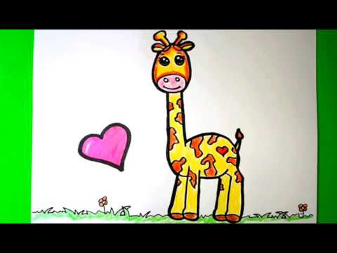 Sevimli Zürafa Çizimi!!!Zürafa Nasıl Çizilir-Kolay Zürafa Çizimi-How to draw Giraffe