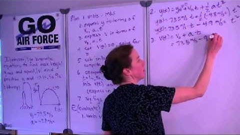 Physics example, kinematics of model rocket, maximum altitude.mp4