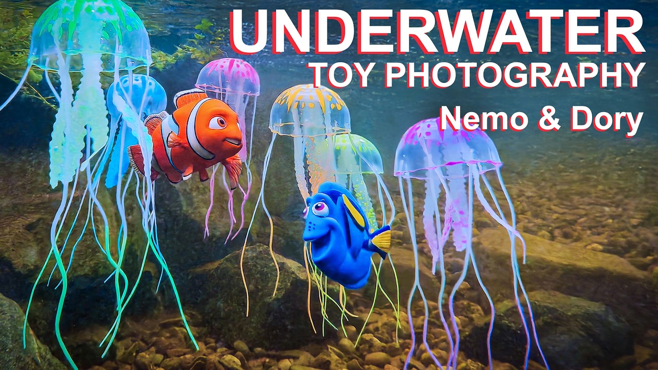 Creating the Perfect Underwater Toy Photography Scene: Nemo and Dory Swimming Among Jellyfish