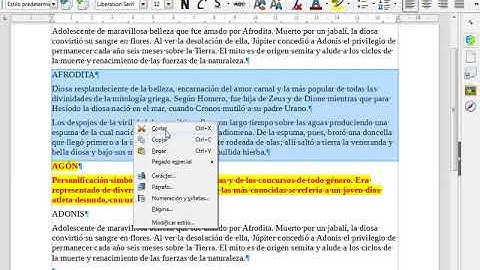 W1-1-14. Cortar, copiar y pegar en LibreOffice Writer