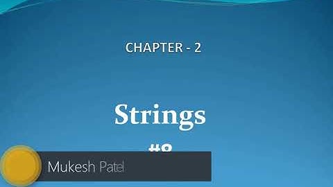 String Copy and String Concatenation Operation with Mukesh Patel...