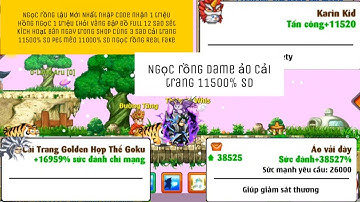 Ngọc rồng Lậu Mới Nhất Nhập code nhận 1 triệu thỏi vàng cải trang 11500% SD đập đồ Full 12 sao