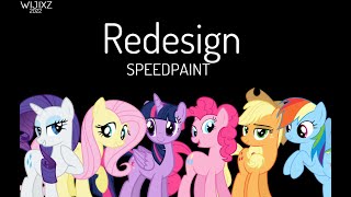 [mlp base edit] Mane 6 redesign - SPEEDPAINT