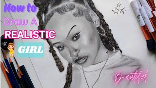 How to draw a realistic girl