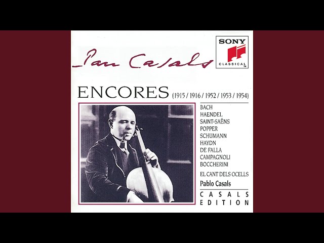 Bach - Pastorale pour orgue-arrgt vcelle et piano : Pablo Casals / Charles A.Baker