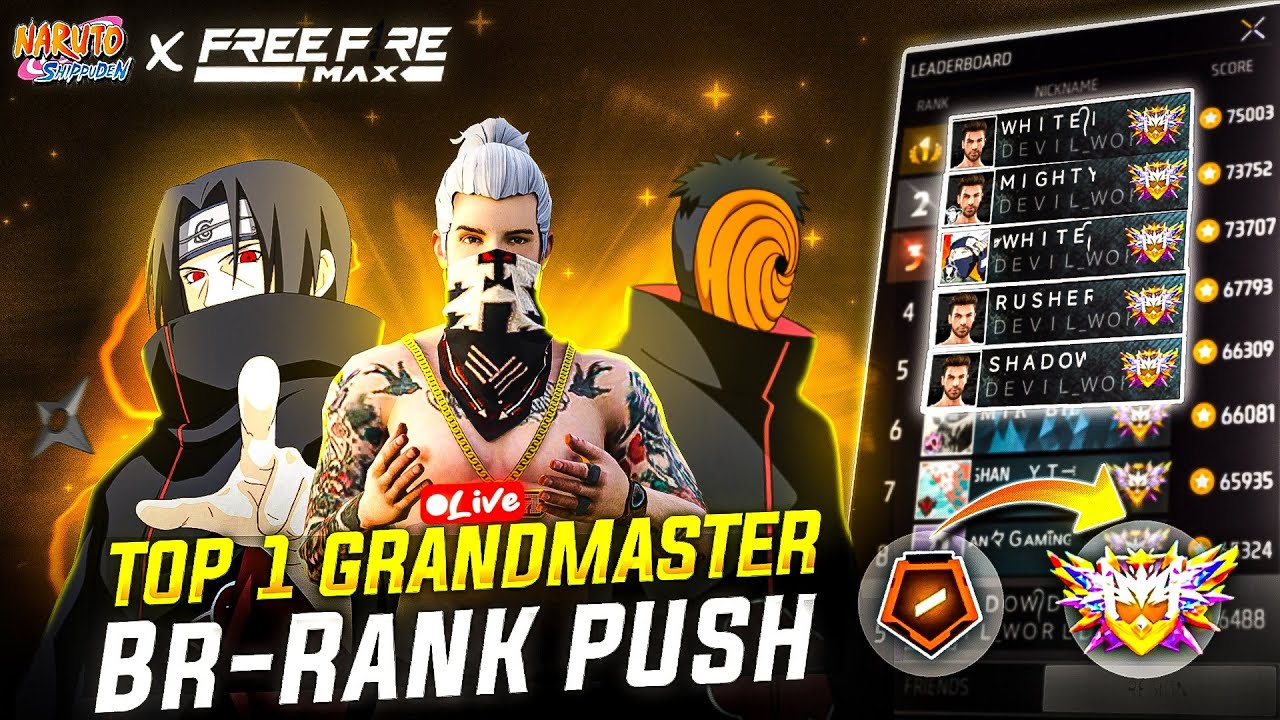 🔥 TOP 1 GRANDMASTER PUSH! ⚔️ Free Fire BR Rank Live 🔥 Road to #1 🌍 # ...