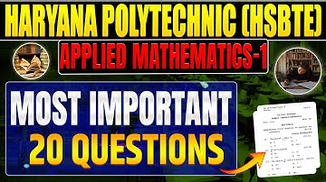 Applied Mathematics -1 Most Important Question ll Haryana Polytechnic Semester Exam 
