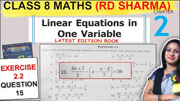 Class 8 Maths RD Sharma Solutions | Exercise 2.2 Question 15 Solution Chapter 2 Linear Equation