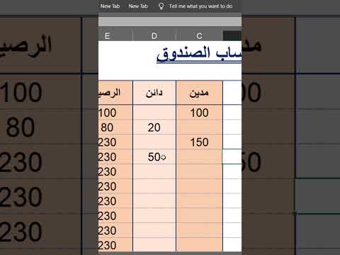 تصميم وتنسيق كشف حساب في الاكسل كشف حساب الصندوق
