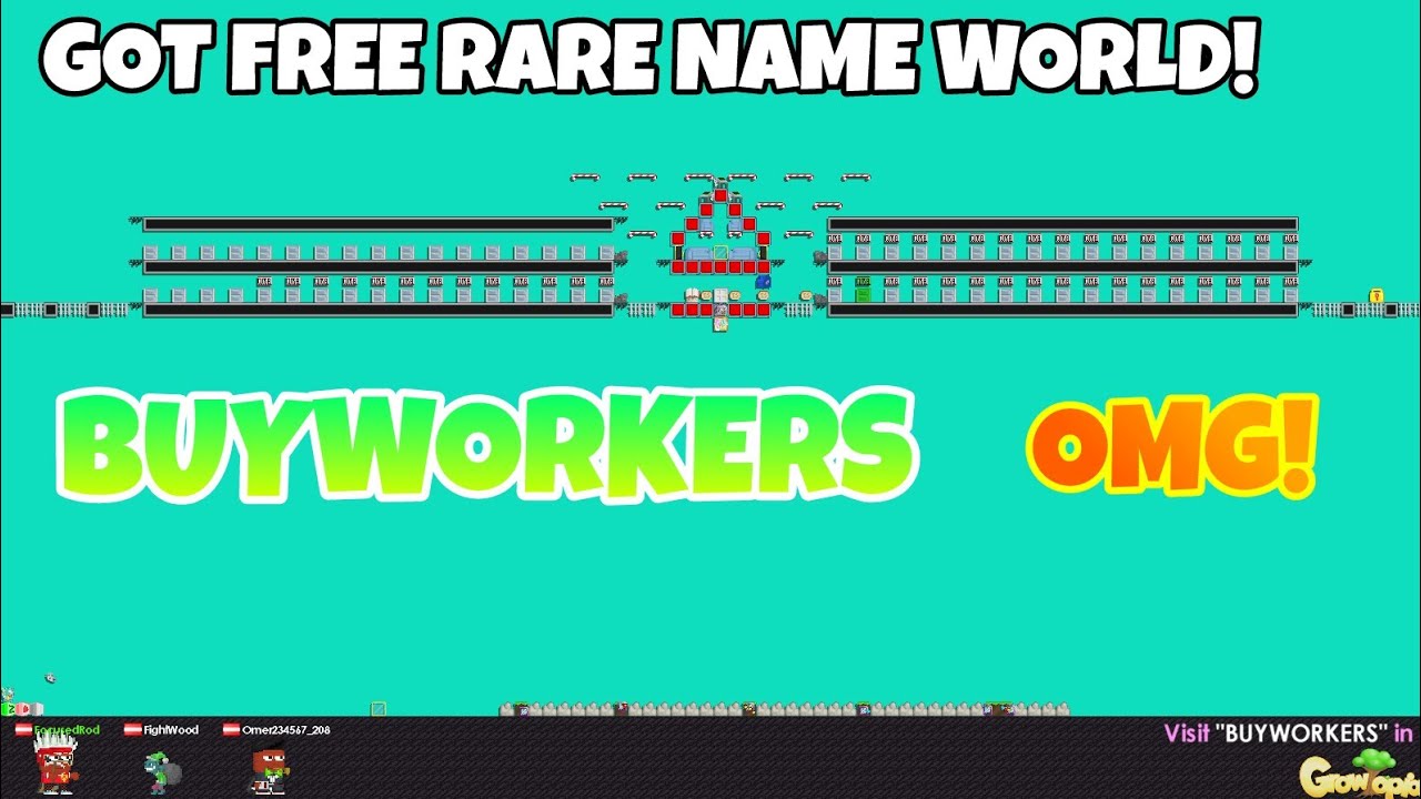 GOT "BUYWORKERS" FOR FREE! RARE NAME WORLD! | Growtopia