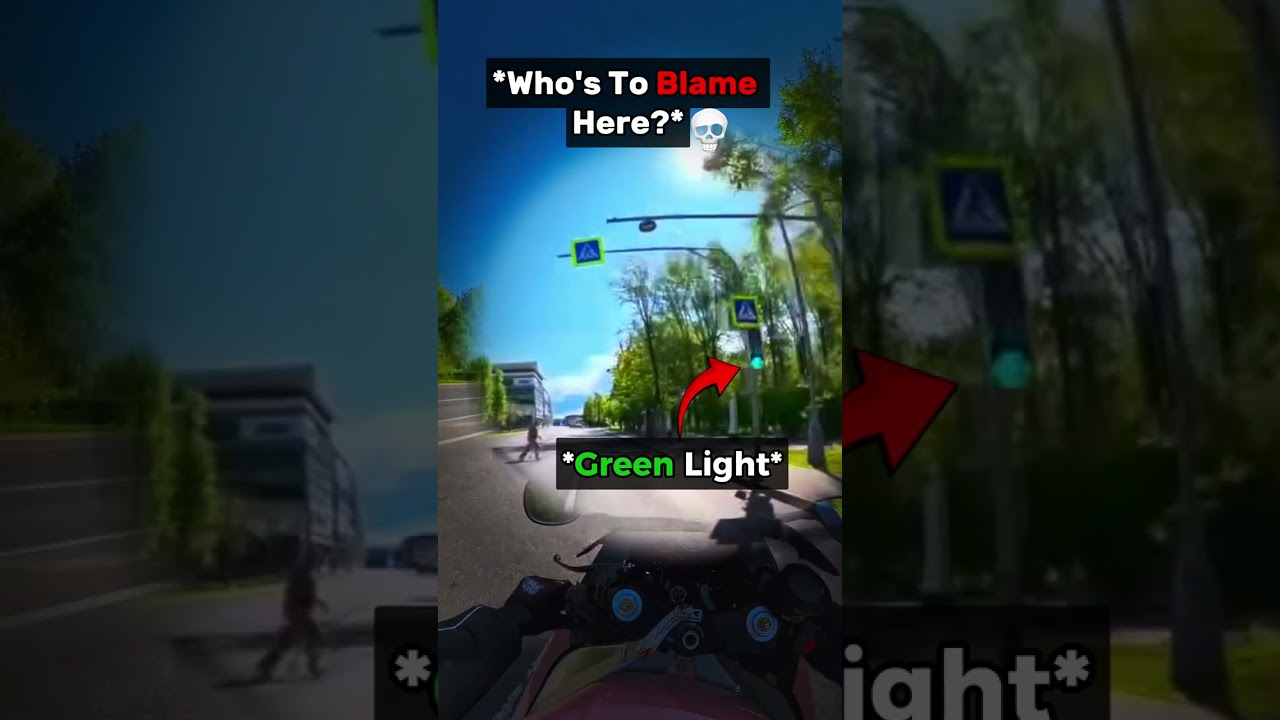 Biker Crashes Avoiding Pedestrian 💀
